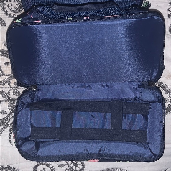Navy & Flamingo Print Travel and Cosmetic Bag! - Picture 3 of 5